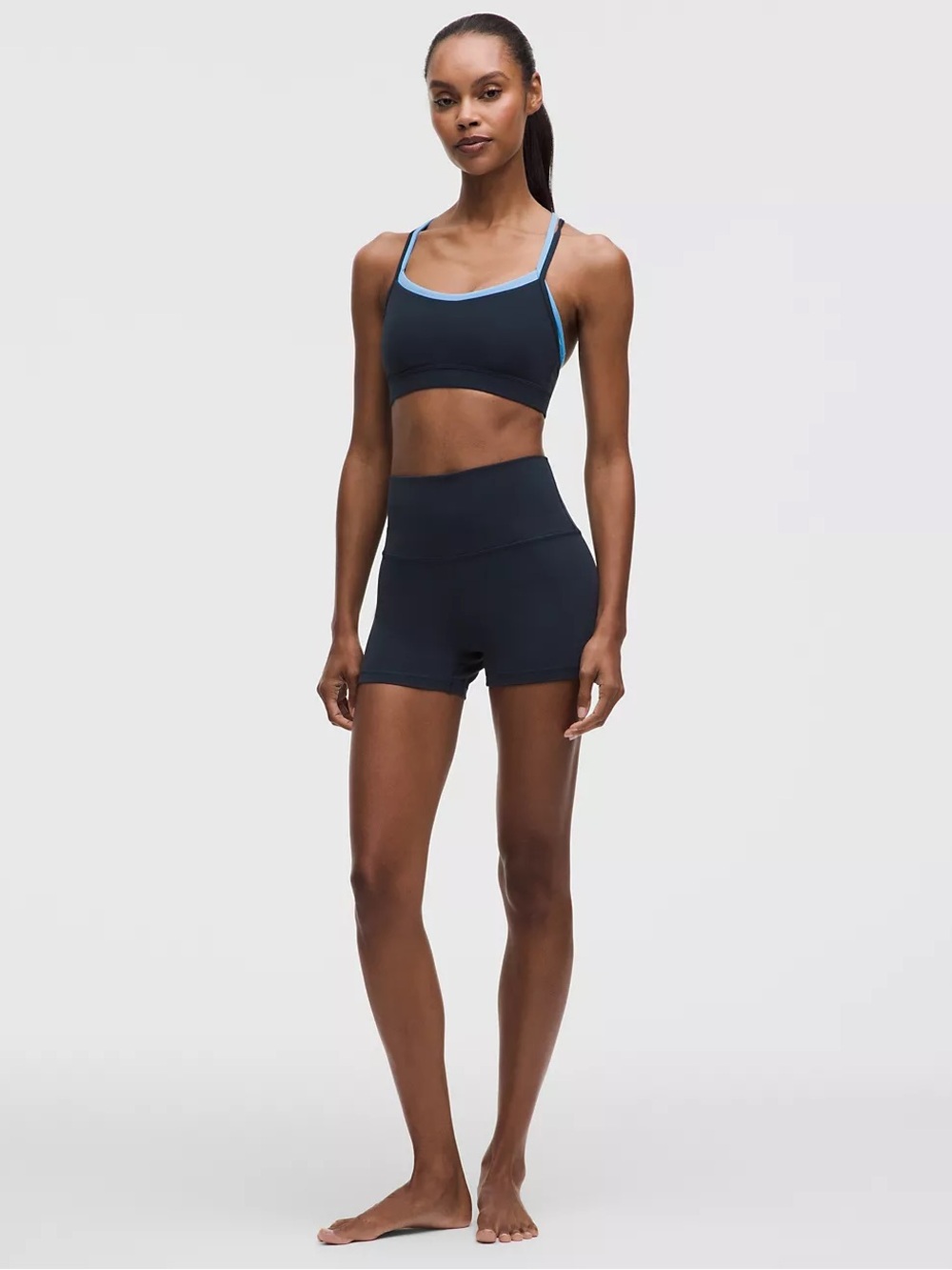 Navy lululemon athletica wunder under 4” athletic shorts